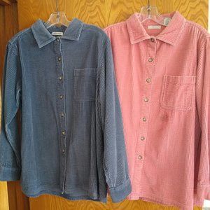 Laura Ashley 100% cotton corduroy shirts